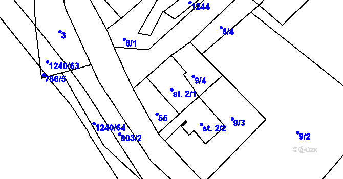 Parcela st. 2/1 v KÚ Velká Skrovnice, Katastrální mapa