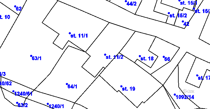 Parcela st. 11/2 v KÚ Velká Skrovnice, Katastrální mapa