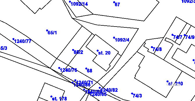 Parcela st. 20 v KÚ Velká Skrovnice, Katastrální mapa