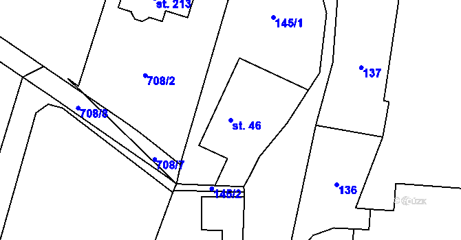 Parcela st. 46 v KÚ Velká Skrovnice, Katastrální mapa
