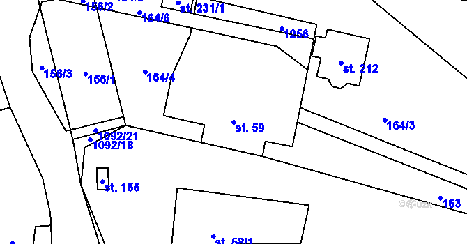 Parcela st. 59 v KÚ Velká Skrovnice, Katastrální mapa