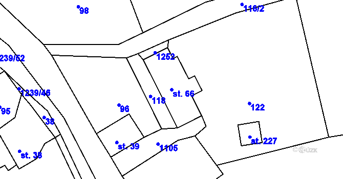 Parcela st. 66 v KÚ Velká Skrovnice, Katastrální mapa
