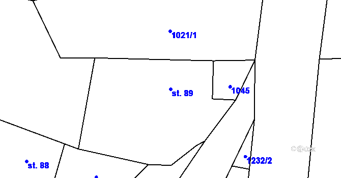 Parcela st. 89 v KÚ Velká Skrovnice, Katastrální mapa