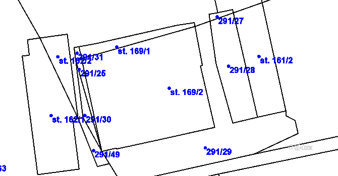Parcela st. 169/2 v KÚ Velká Skrovnice, Katastrální mapa