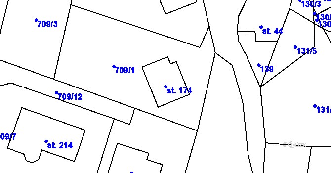 Parcela st. 174 v KÚ Velká Skrovnice, Katastrální mapa