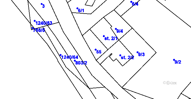Parcela st. 55 v KÚ Velká Skrovnice, Katastrální mapa
