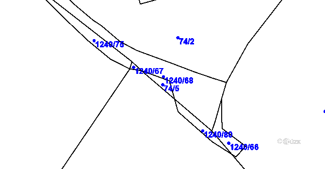 Parcela st. 74/5 v KÚ Velká Skrovnice, Katastrální mapa