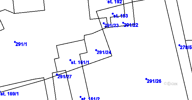 Parcela st. 291/24 v KÚ Velká Skrovnice, Katastrální mapa