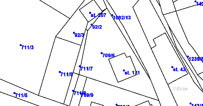 Parcela st. 709/6 v KÚ Velká Skrovnice, Katastrální mapa