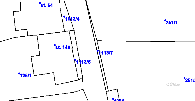 Parcela st. 1113/7 v KÚ Velká Skrovnice, Katastrální mapa