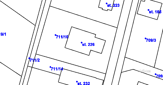Parcela st. 226 v KÚ Velká Skrovnice, Katastrální mapa