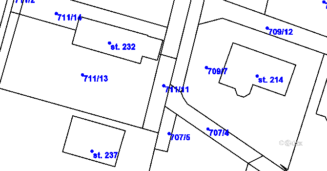 Parcela st. 711/11 v KÚ Velká Skrovnice, Katastrální mapa