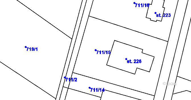 Parcela st. 711/15 v KÚ Velká Skrovnice, Katastrální mapa