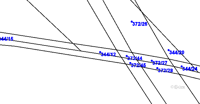 Parcela st. 344/12 v KÚ Velká Skrovnice, Katastrální mapa