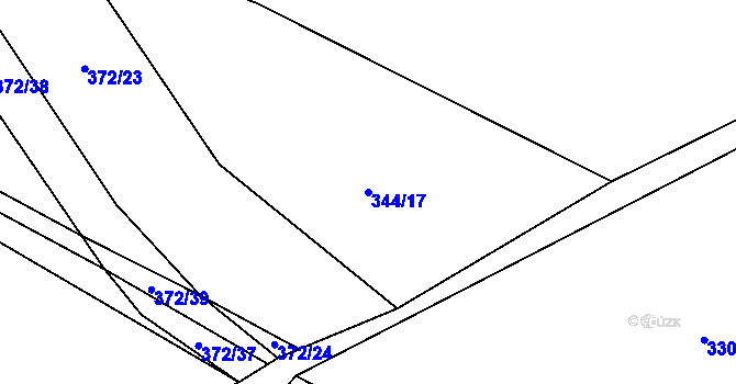 Parcela st. 344/17 v KÚ Velká Skrovnice, Katastrální mapa