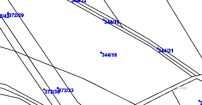 Parcela st. 344/18 v KÚ Velká Skrovnice, Katastrální mapa