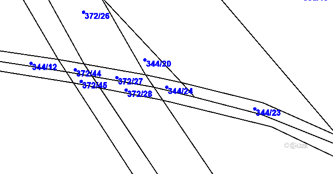 Parcela st. 344/24 v KÚ Velká Skrovnice, Katastrální mapa