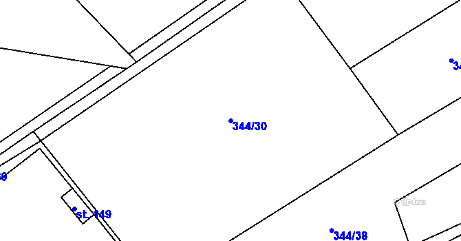 Parcela st. 344/30 v KÚ Velká Skrovnice, Katastrální mapa