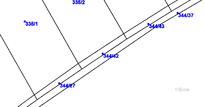 Parcela st. 344/42 v KÚ Velká Skrovnice, Katastrální mapa