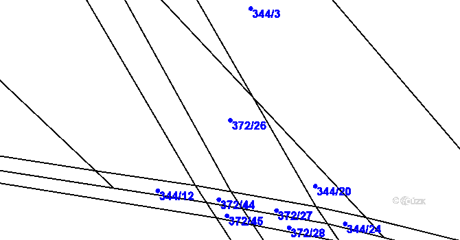 Parcela st. 372/26 v KÚ Velká Skrovnice, Katastrální mapa