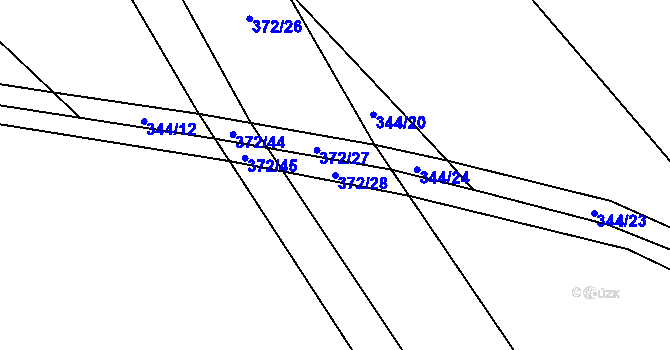 Parcela st. 372/28 v KÚ Velká Skrovnice, Katastrální mapa