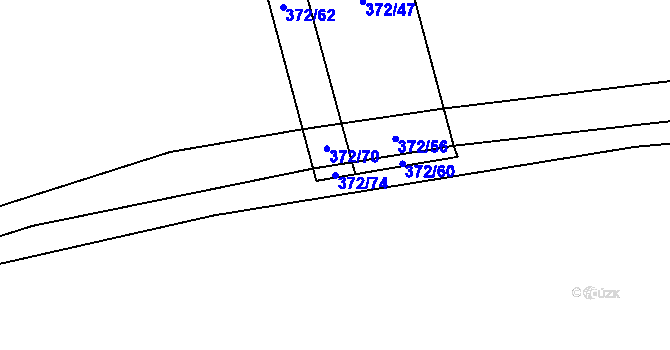 Parcela st. 372/74 v KÚ Velká Skrovnice, Katastrální mapa