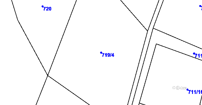 Parcela st. 719/4 v KÚ Velká Skrovnice, Katastrální mapa