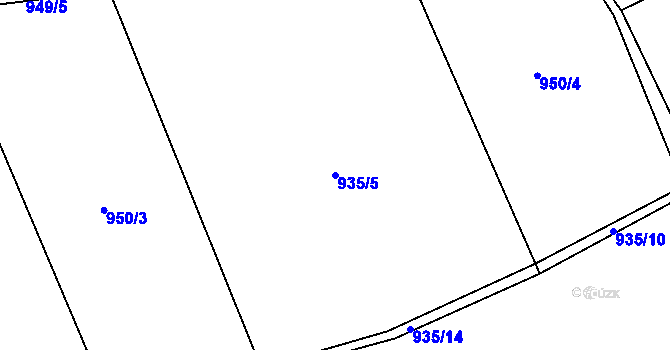 Parcela st. 935/5 v KÚ Velká Skrovnice, Katastrální mapa