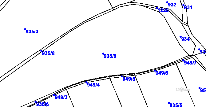 Parcela st. 935/9 v KÚ Velká Skrovnice, Katastrální mapa