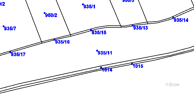Parcela st. 935/11 v KÚ Velká Skrovnice, Katastrální mapa