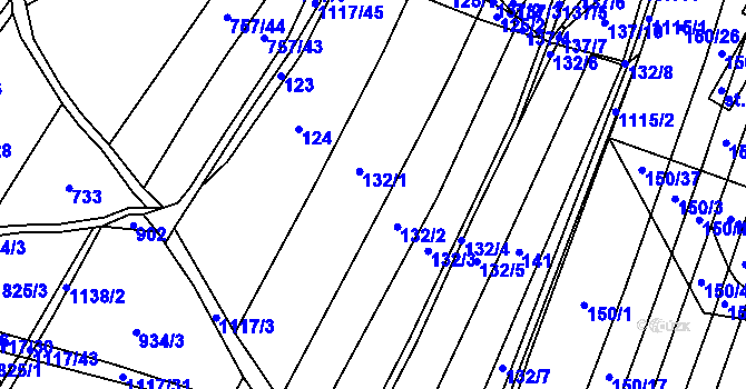 Parcela st. 132 v KÚ Velká Ves, Katastrální mapa