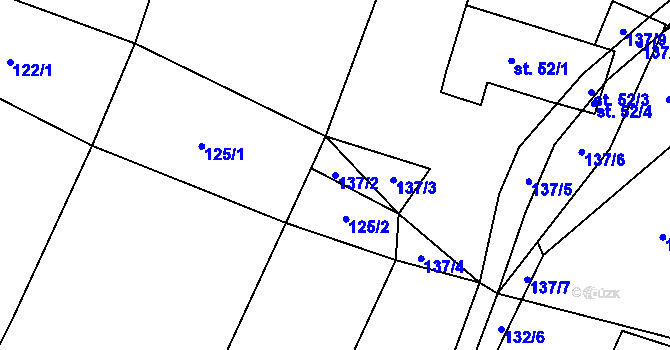 Parcela st. 137/2 v KÚ Velká Ves, Katastrální mapa