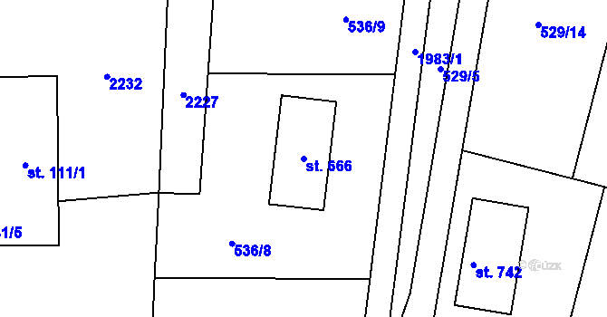 Parcela st. 666 v KÚ Velké Albrechtice, Katastrální mapa