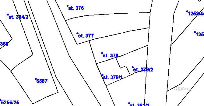 Parcela st. 378 v KÚ Velké Bílovice, Katastrální mapa