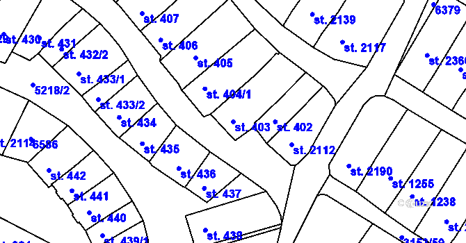 Parcela st. 403 v KÚ Velké Bílovice, Katastrální mapa