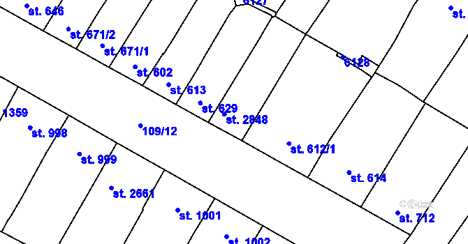 Parcela st. 630 v KÚ Velké Bílovice, Katastrální mapa