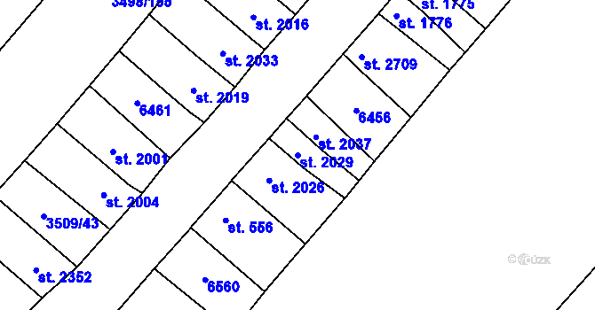 Parcela st. 2029 v KÚ Velké Bílovice, Katastrální mapa