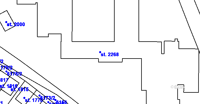 Parcela st. 2268 v KÚ Velké Bílovice, Katastrální mapa