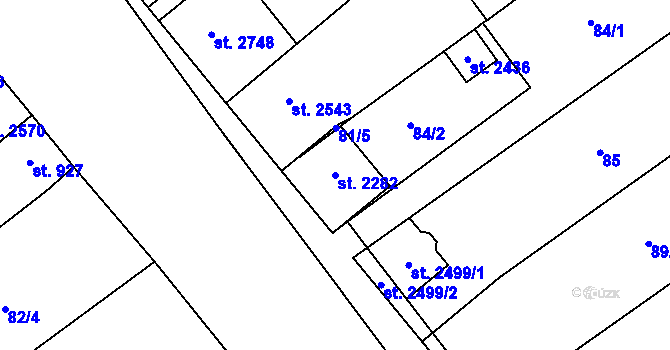 Parcela st. 2282 v KÚ Velké Bílovice, Katastrální mapa