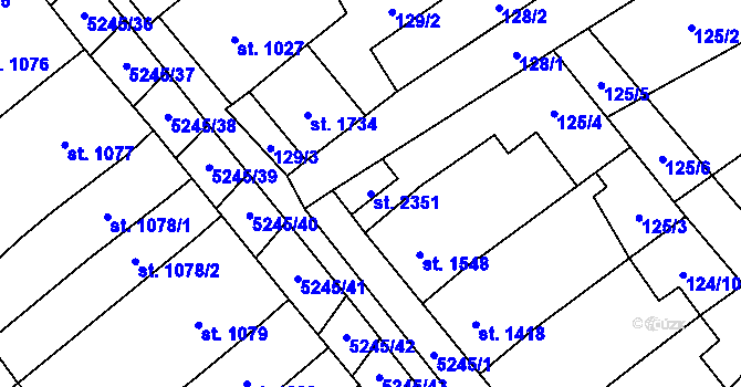 Parcela st. 2351 v KÚ Velké Bílovice, Katastrální mapa