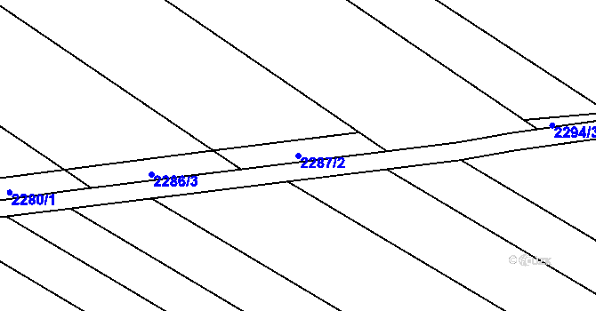 Parcela st. 2287/2 v KÚ Velké Bílovice, Katastrální mapa