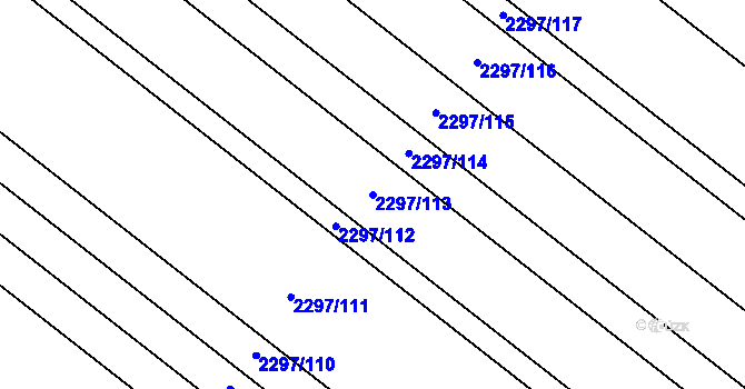 Parcela st. 2297/113 v KÚ Velké Bílovice, Katastrální mapa