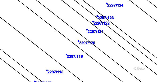 Parcela st. 2297/120 v KÚ Velké Bílovice, Katastrální mapa