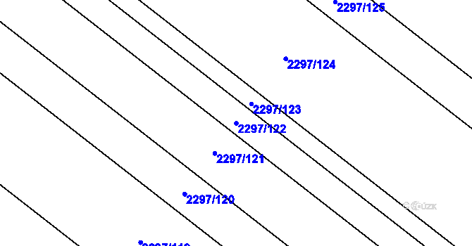 Parcela st. 2297/122 v KÚ Velké Bílovice, Katastrální mapa