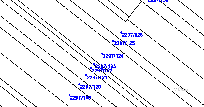 Parcela st. 2297/124 v KÚ Velké Bílovice, Katastrální mapa