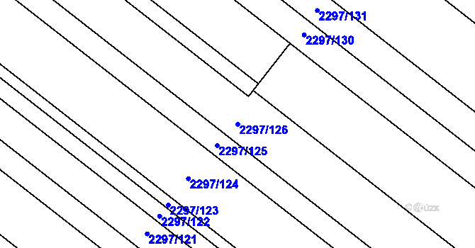 Parcela st. 2297/126 v KÚ Velké Bílovice, Katastrální mapa