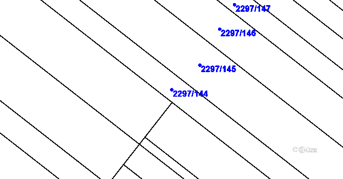 Parcela st. 2297/144 v KÚ Velké Bílovice, Katastrální mapa