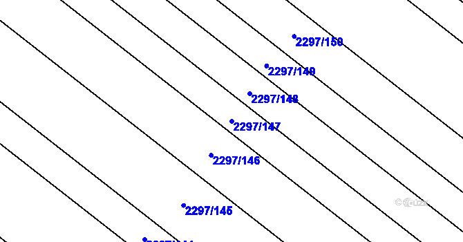 Parcela st. 2297/147 v KÚ Velké Bílovice, Katastrální mapa