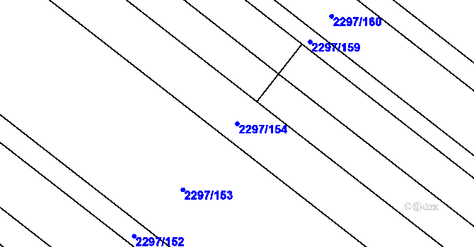 Parcela st. 2297/154 v KÚ Velké Bílovice, Katastrální mapa