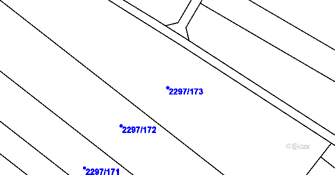 Parcela st. 2297/173 v KÚ Velké Bílovice, Katastrální mapa